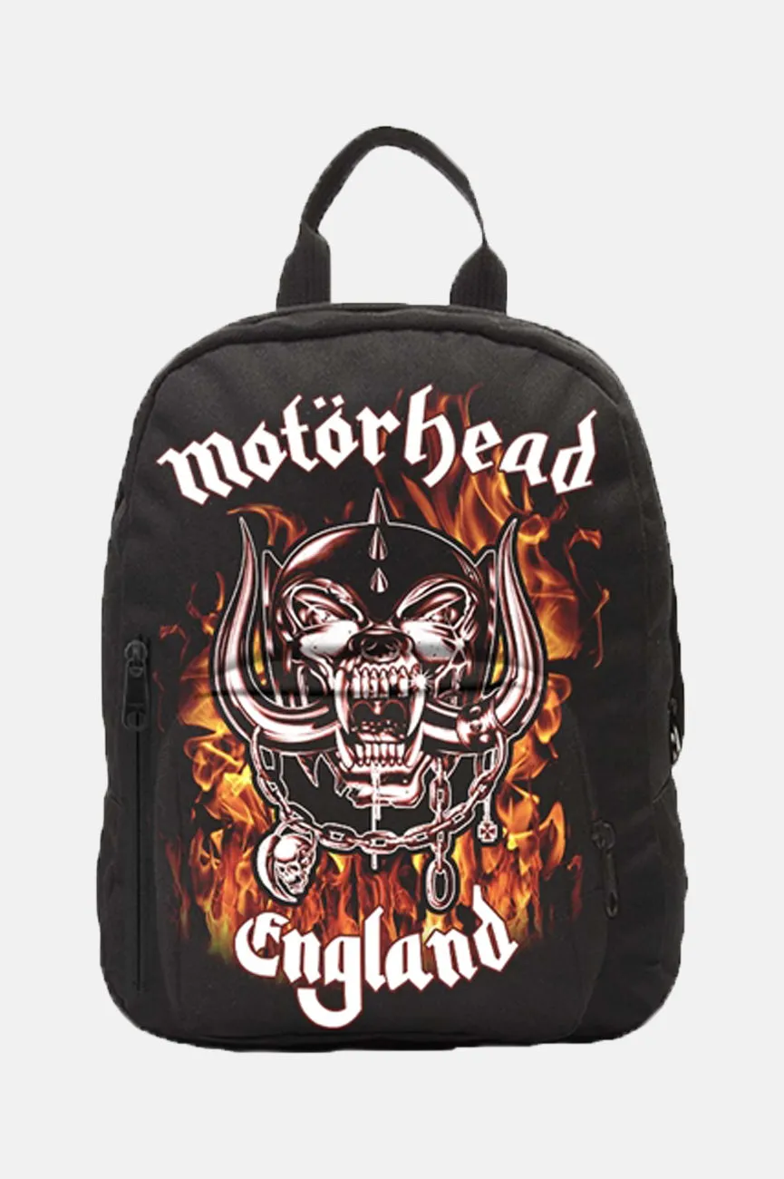 Motorhead England Fire Logo Mini Backpack sold by Paradiso Clothing