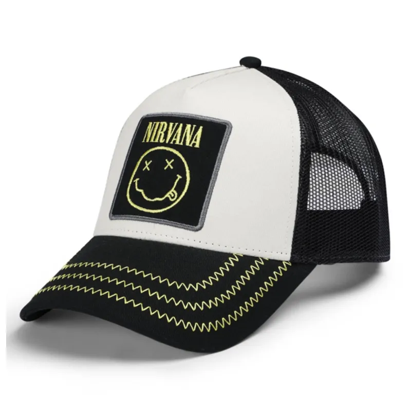 Nirvana Band Logo Trucker Baseball Cap made by NIRVANA