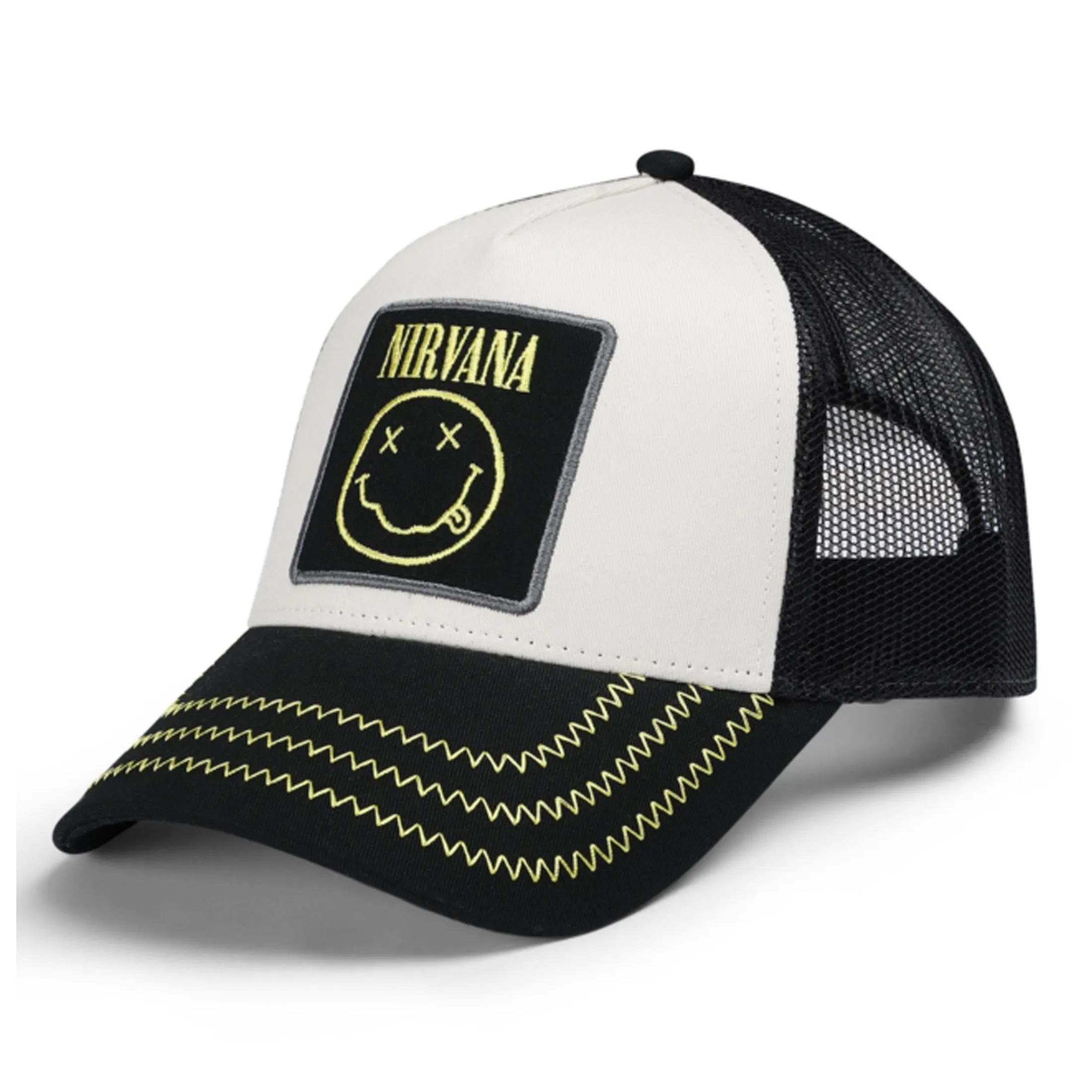 Nirvana Band Logo Trucker Baseball Cap sold by Paradiso Clothing