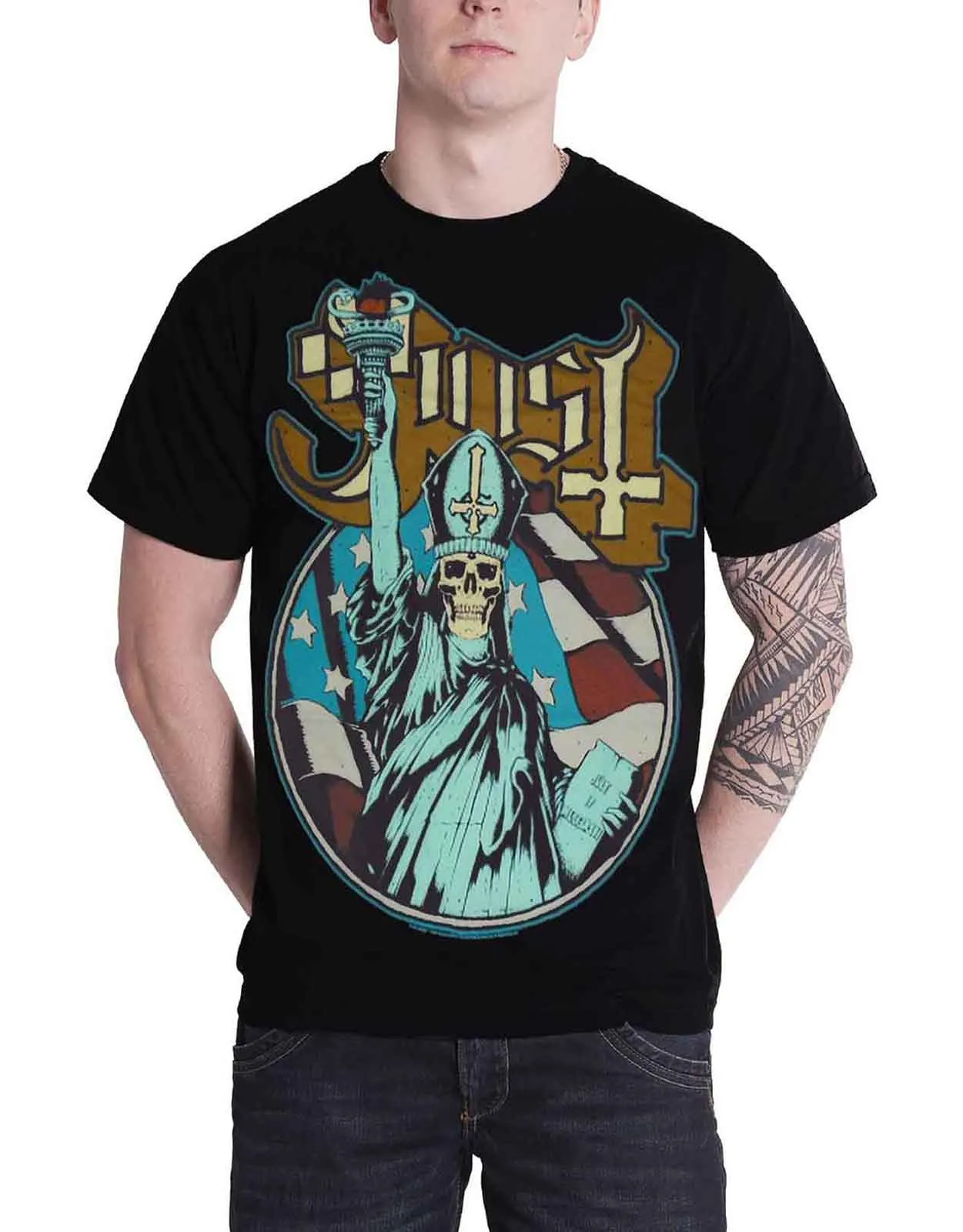 Ghost Statue of Liberty T Shirt sold by Paradiso Clothing