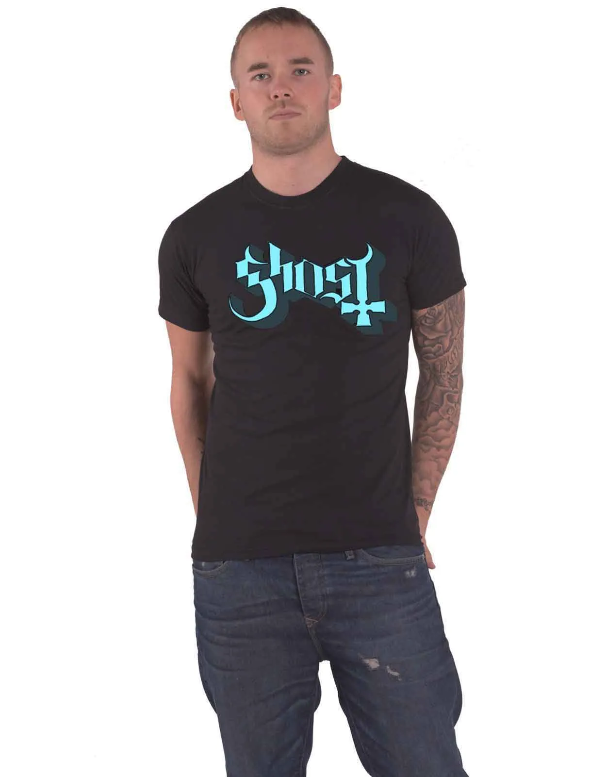 Ghost Blue Keyline T Shirt sold by Paradiso Clothing