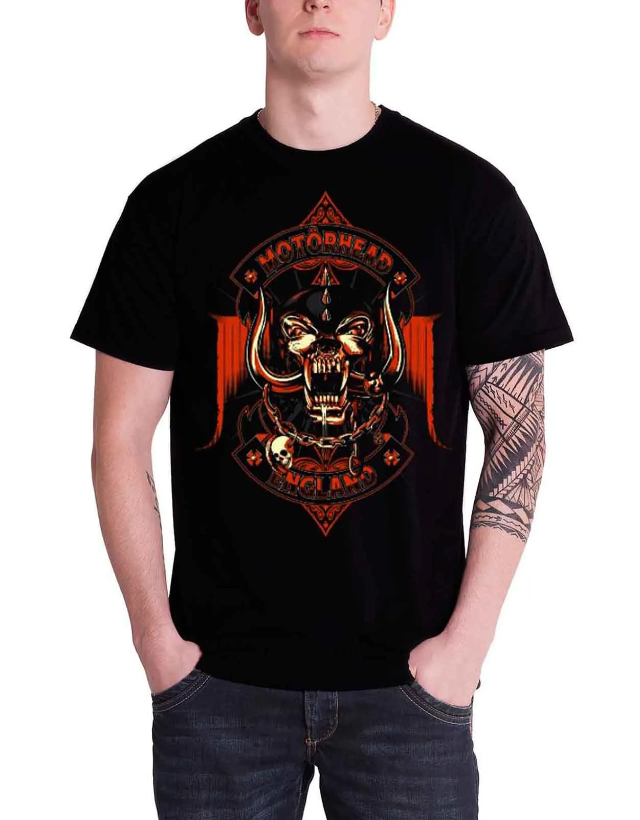 Motorhead Orange Ace of Spades T Shirt sold by Paradiso Clothing