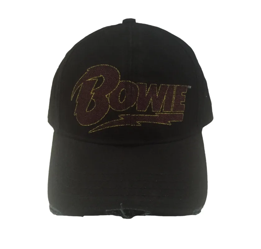 David Bowie Flash Logo Frayed Strapback sold by Paradiso Clothing