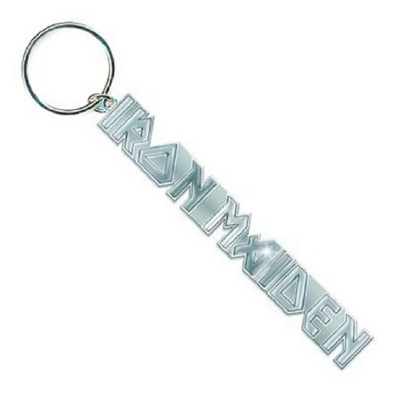 Iron Maiden Keyring Classic Silver Band Logo Keychain sold by Paradiso Clothing