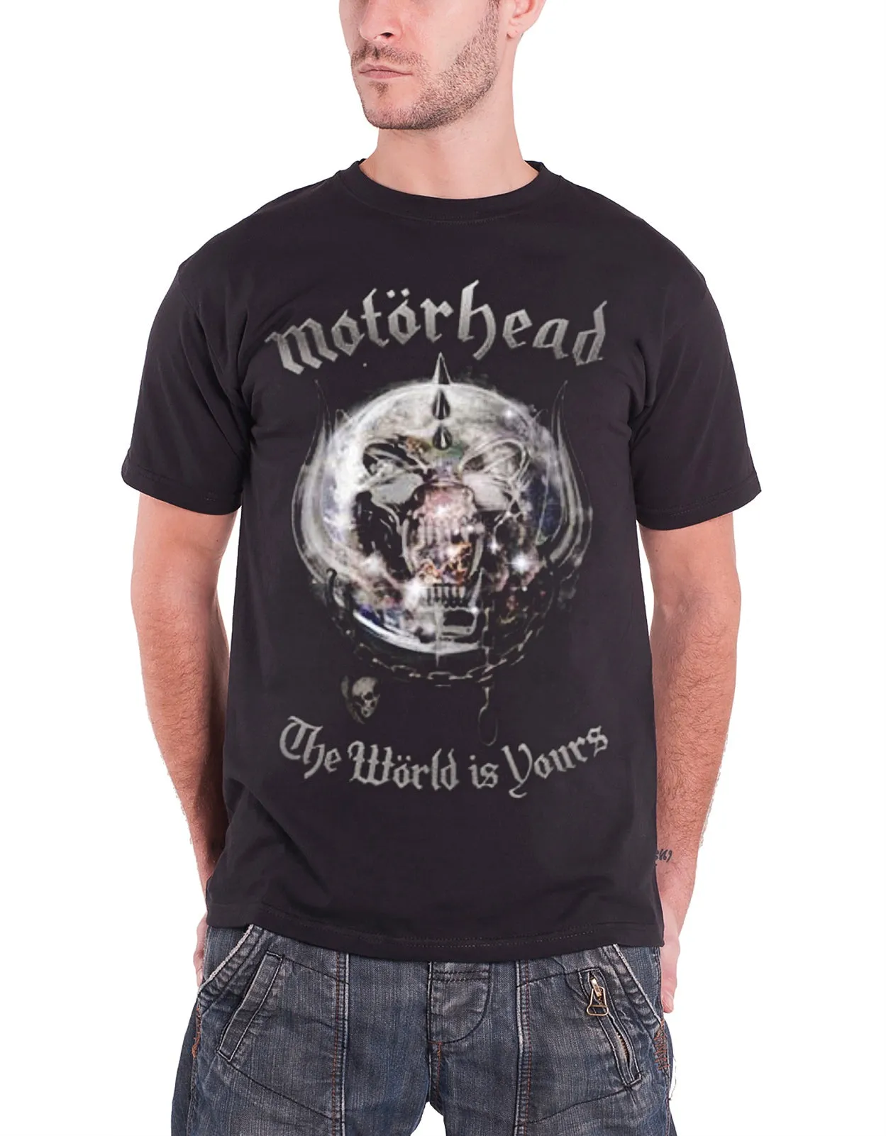 Motorhead The World is Yours Album Globe T Shirt sold by Paradiso Clothing
