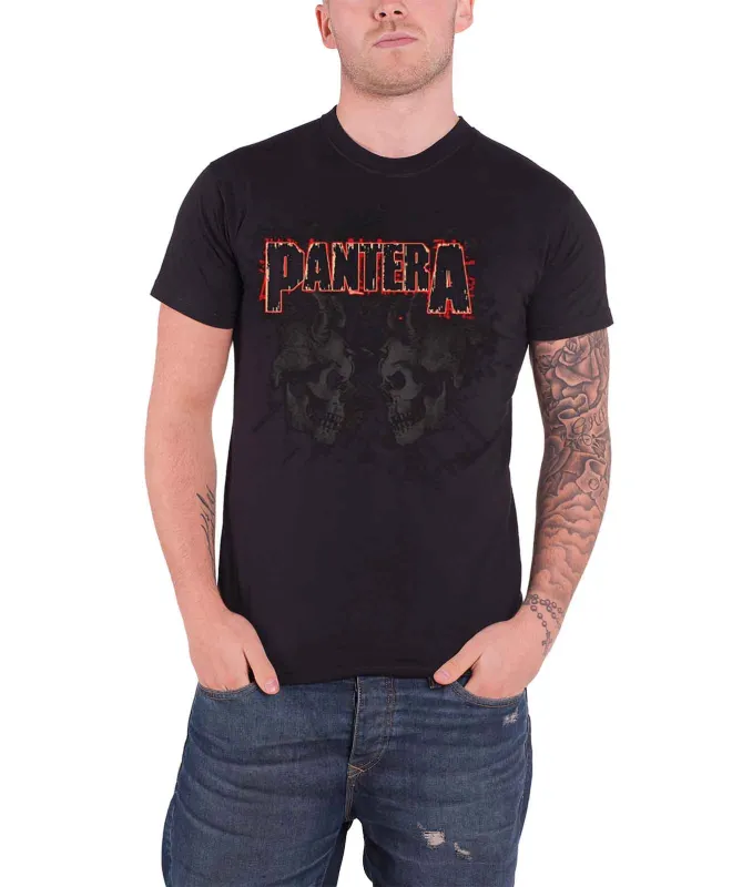 Pantera Watermarked Skulls T Shirt sold by Paradiso Clothing