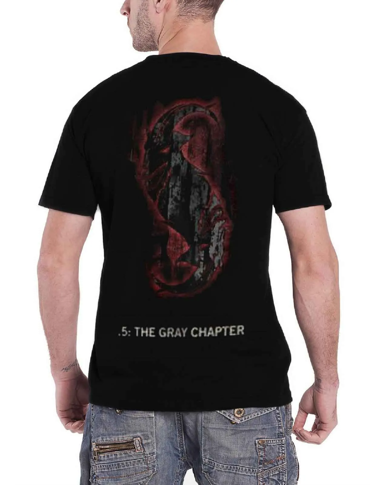 Slipknot Gray Chapter 5 Distressed T Shirt sold by Paradiso Clothing product image thumbnail 2