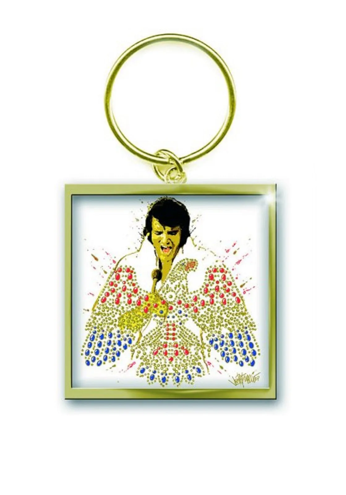 Elvis Presley Keyring American Eagle Keychain sold by Paradiso Clothing