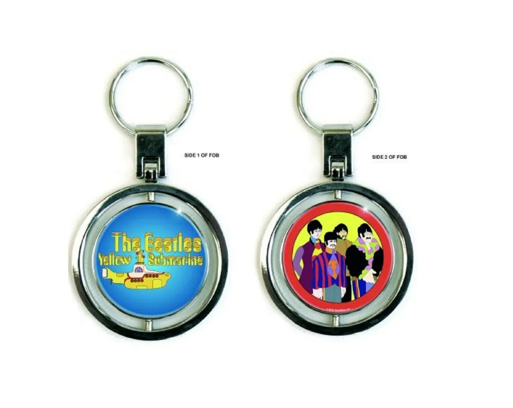 The Beatles Keyring Yellow Submarine Spinner Keychain sold by Paradiso Clothing
