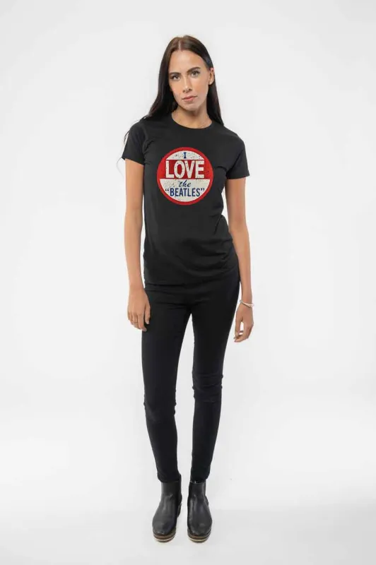 The Beatles I Love The Beatles Skinny Fit T Shirt sold by Paradiso Clothing