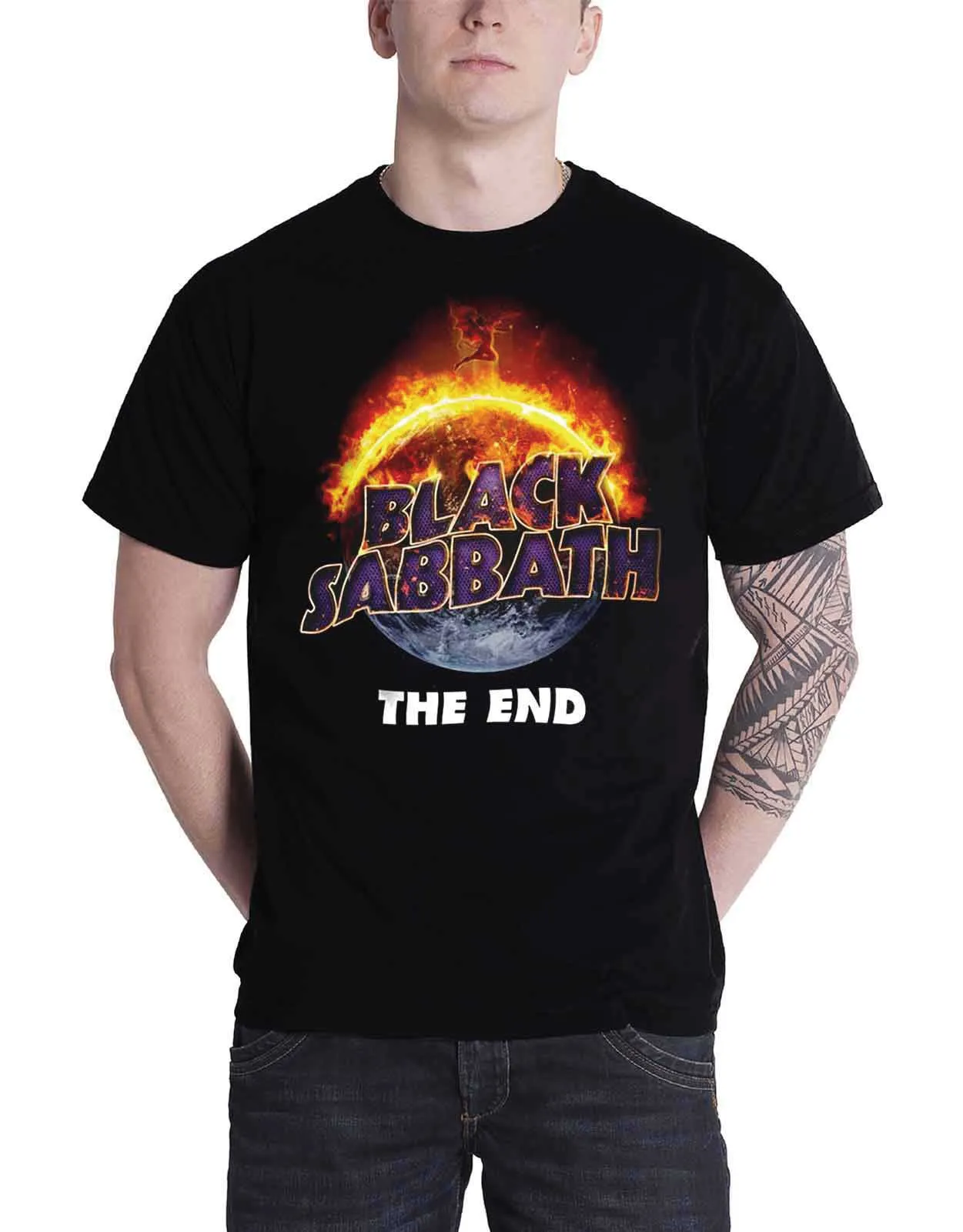Black Sabbath The End 2016 Tour Flaming Ozzy T Shirt sold by Paradiso Clothing