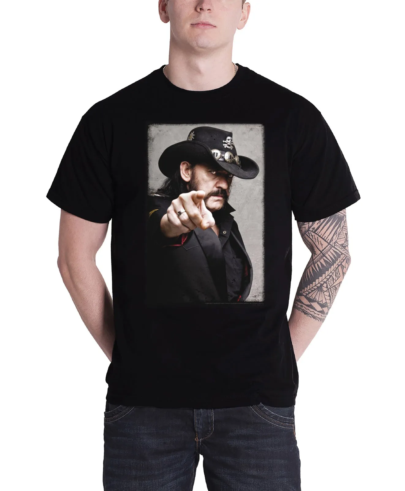 Lemmy RIP Pointing Portrait Photo T Shirt sold by Paradiso Clothing
