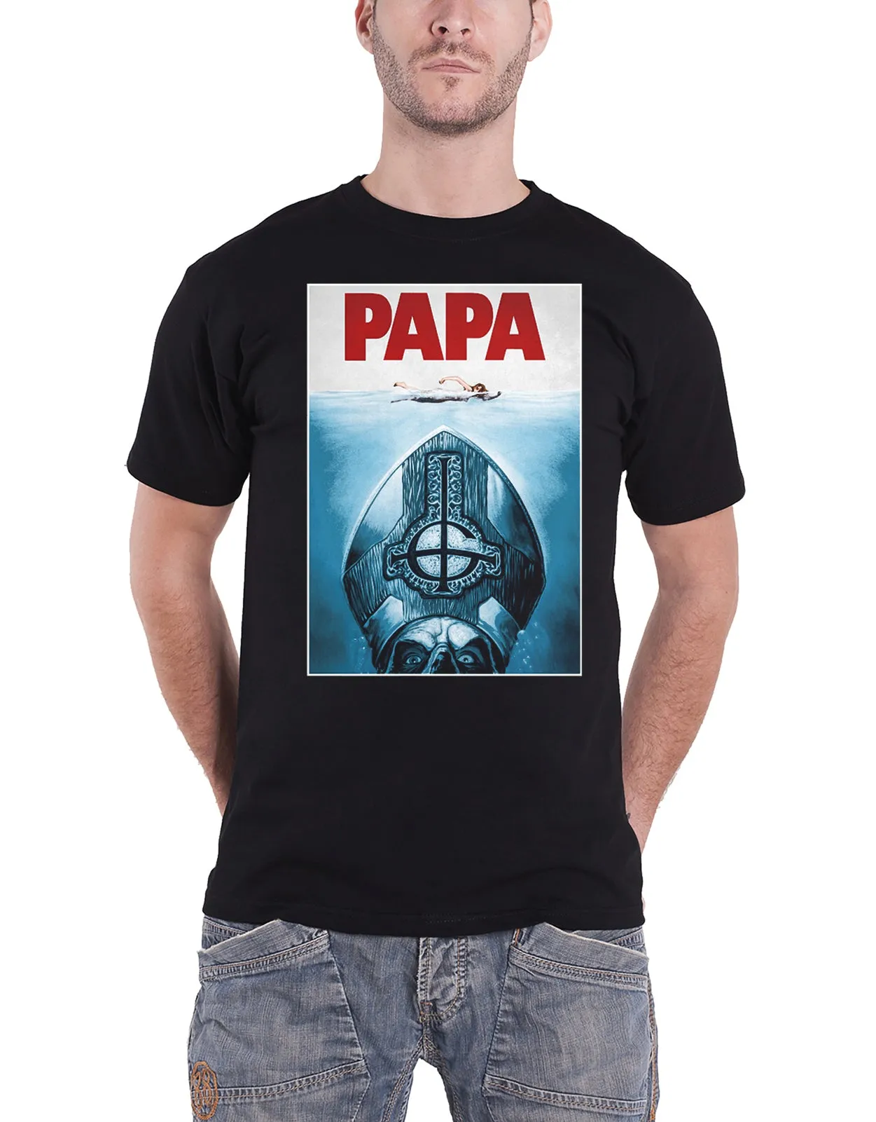 Ghost Papa Emeritus Jaws T Shirt sold by Paradiso Clothing