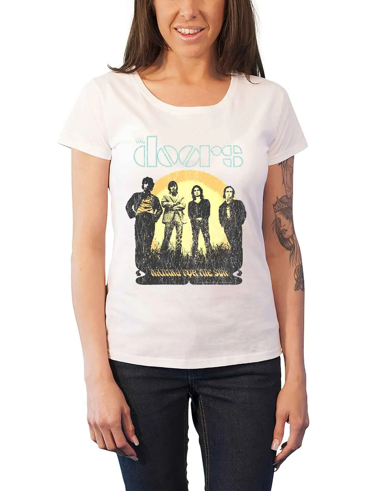The Doors Waiting For The Sun Skinny Fit T Shirt sold by Paradiso Clothing
