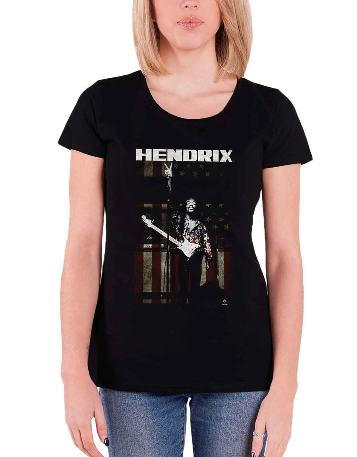 Jimi Hendrix Peace Skinny Fit T Shirt sold by Paradiso Clothing