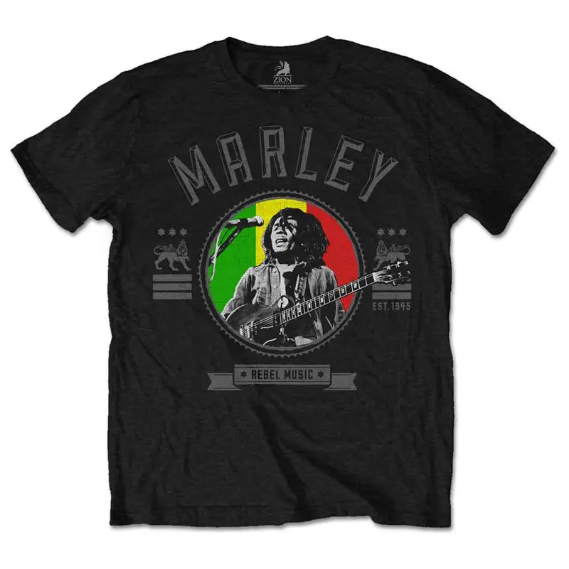 Bob Marley Rebel Music Seal T Shirt sold by Paradiso Clothing