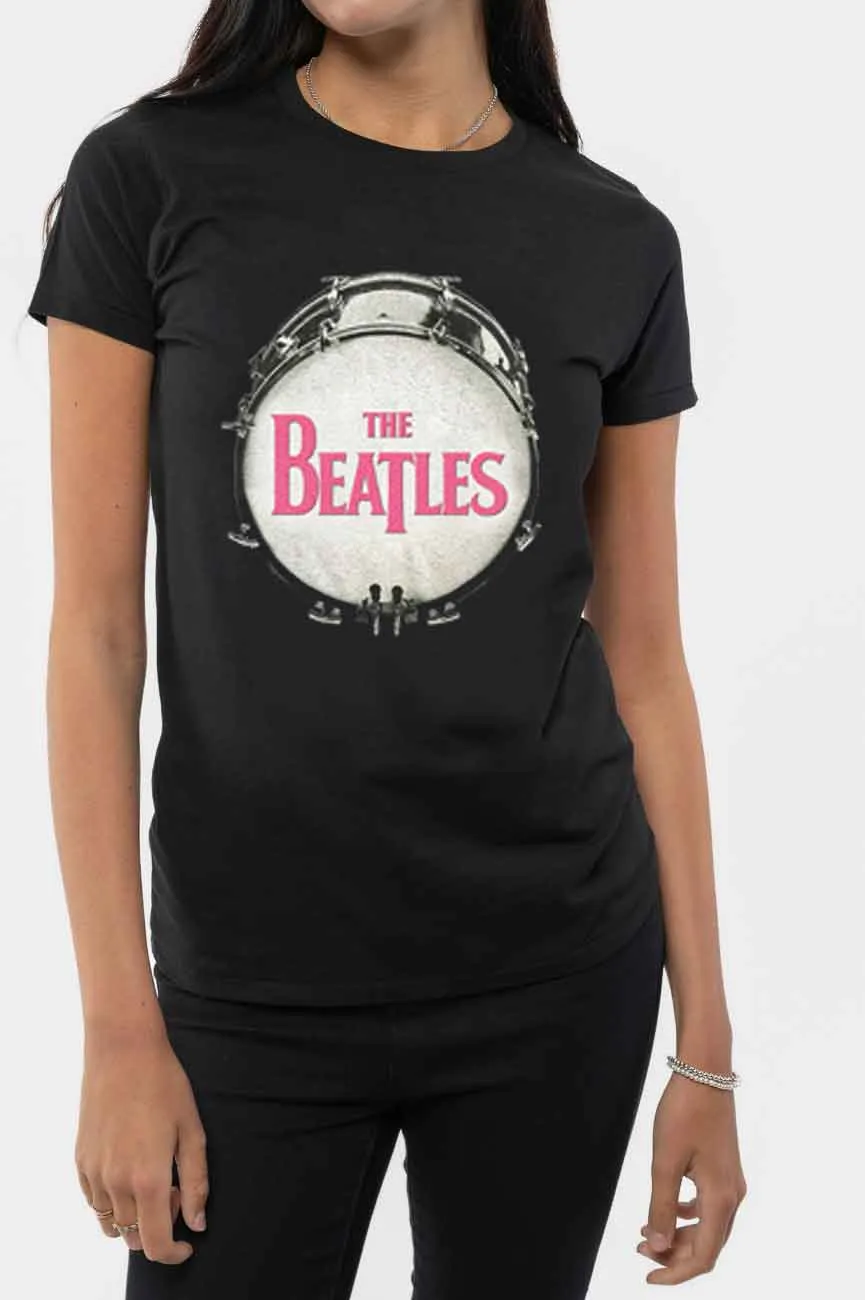 The Beatles Pink Glitter Drum Skinny Fit T Shirt sold by Paradiso Clothing product image thumbnail 2
