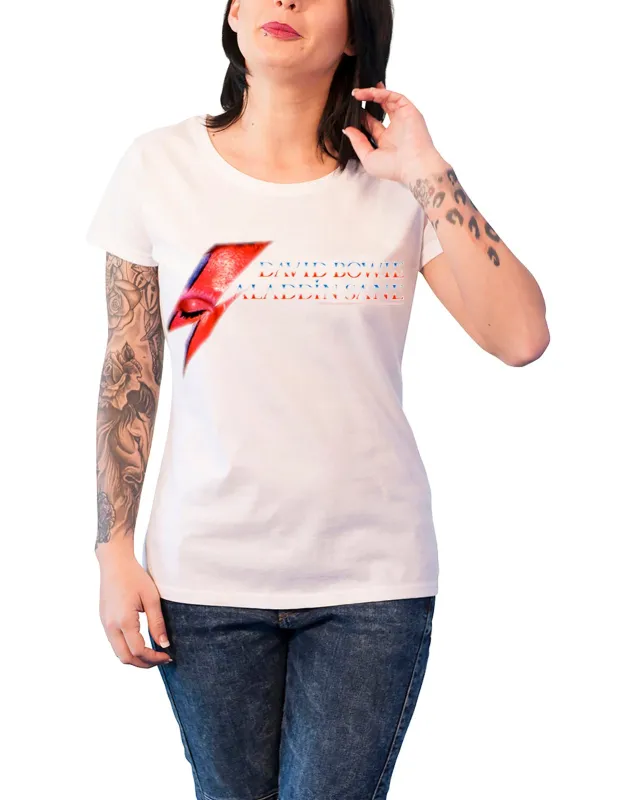 David Bowie Aladdin Sane Eye Flash Skinny Fit T Shirt made by Paradiso Clothing