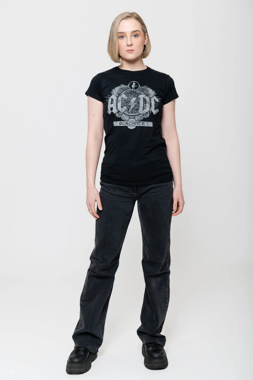 AC/DC Black Ice Album Cover Skinny Fit T Shirt sold by Paradiso Clothing product image thumbnail 2