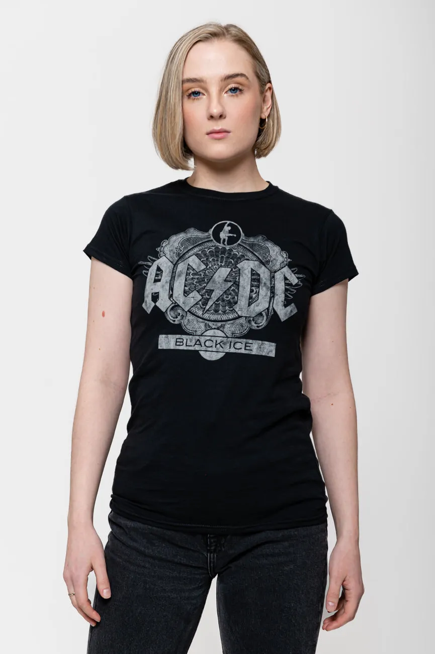 AC/DC Black Ice Album Cover Skinny Fit T Shirt sold by Paradiso Clothing
