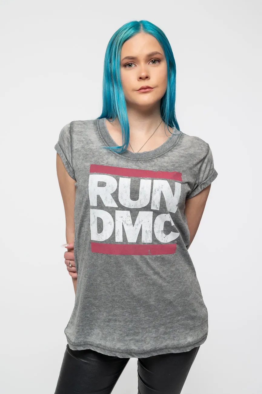 Run DMC Logo Burnout T Shirt sold by Paradiso Clothing
