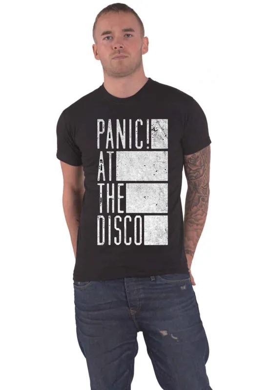 Panic at the Disco Boxed Capital Logo T Shirt sold by Paradiso Clothing