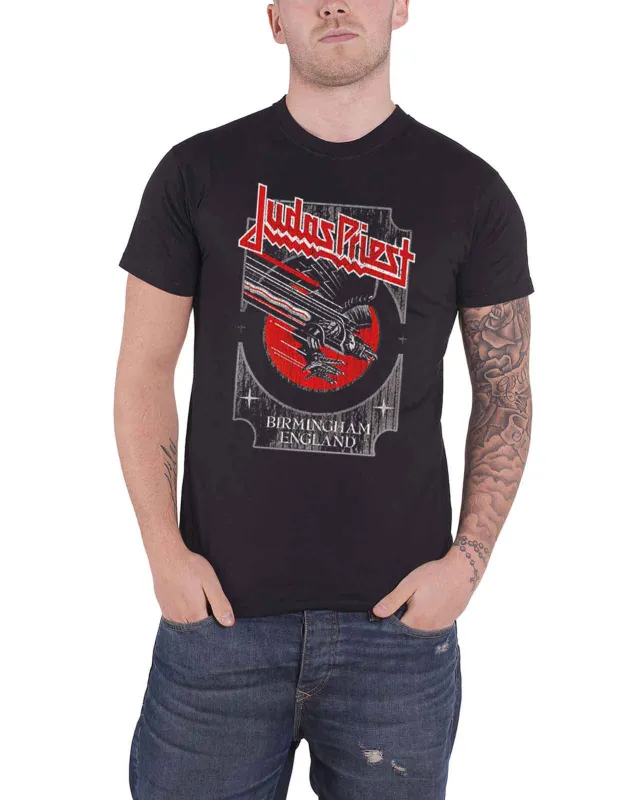 Judas Priest Silver and Red Vengeance T Shirt sold by Paradiso Clothing