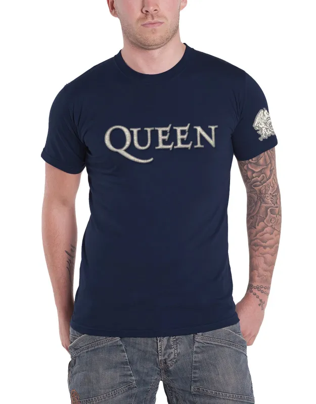 Queen Band Logo & Crest Applique Logo T Shirt sold by Paradiso Clothing