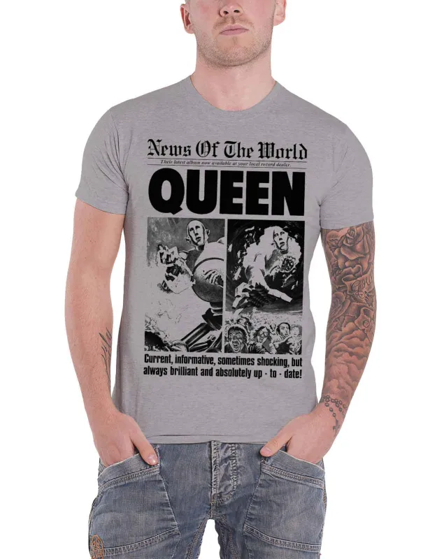 Queen News Of The World Front Page 40 Years T Shirt sold by Paradiso Clothing