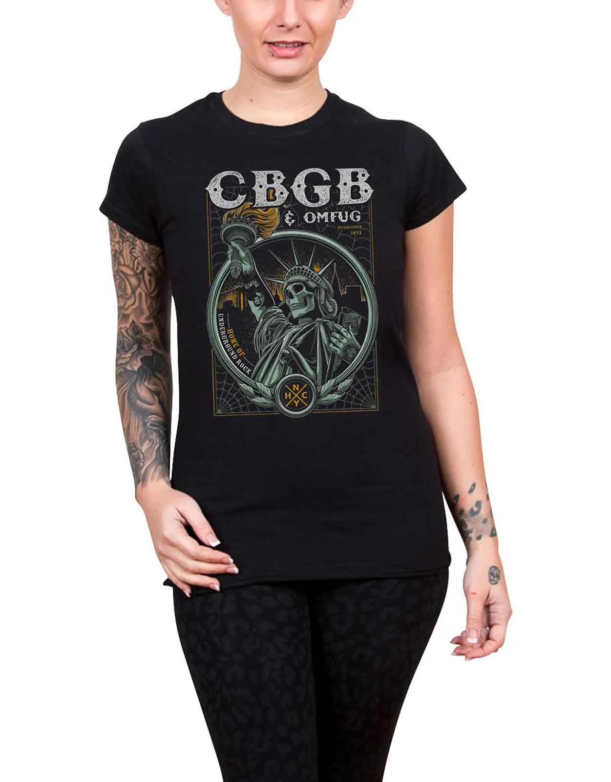 CBGB Liberty logo Skinny Fit T Shirt sold by Paradiso Clothing