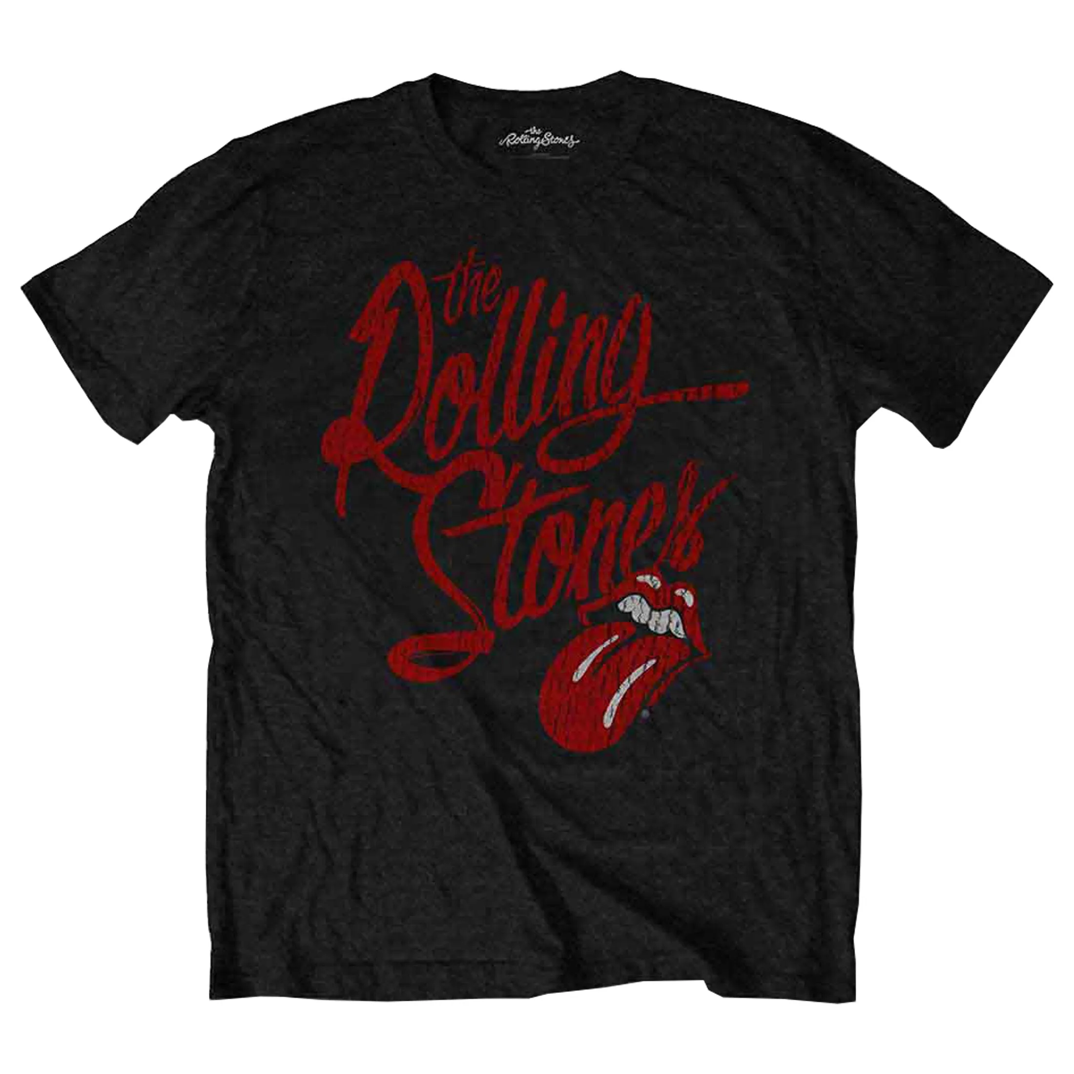 The Rolling Stones Script Logo Tongue distressed T Shirt sold by Paradiso Clothing