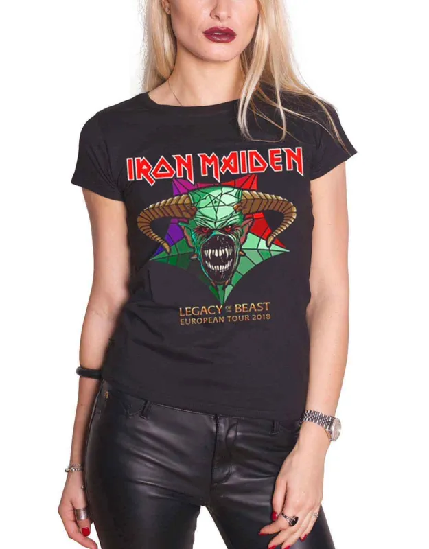 Iron Maiden Legacy of The Beast European Tour Skinny Fit T Shirt sold by Paradiso Clothing