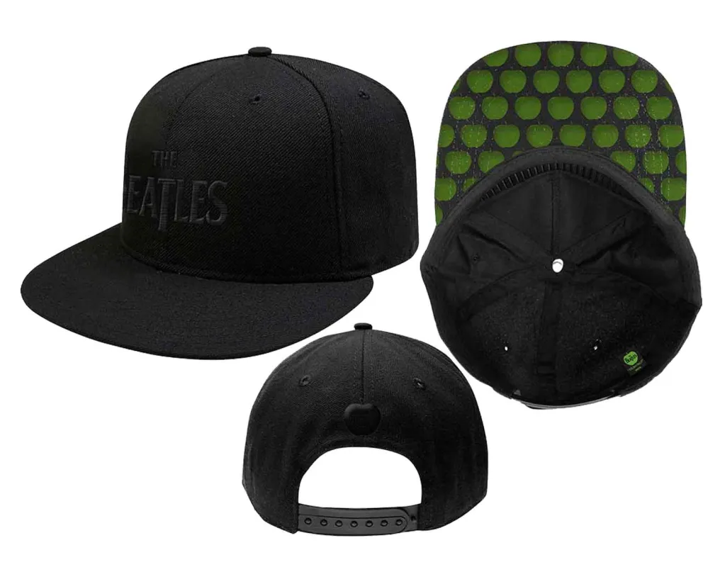 The Beatles Drop T Band Logo Apple Brim Snapback sold by Paradiso Clothing