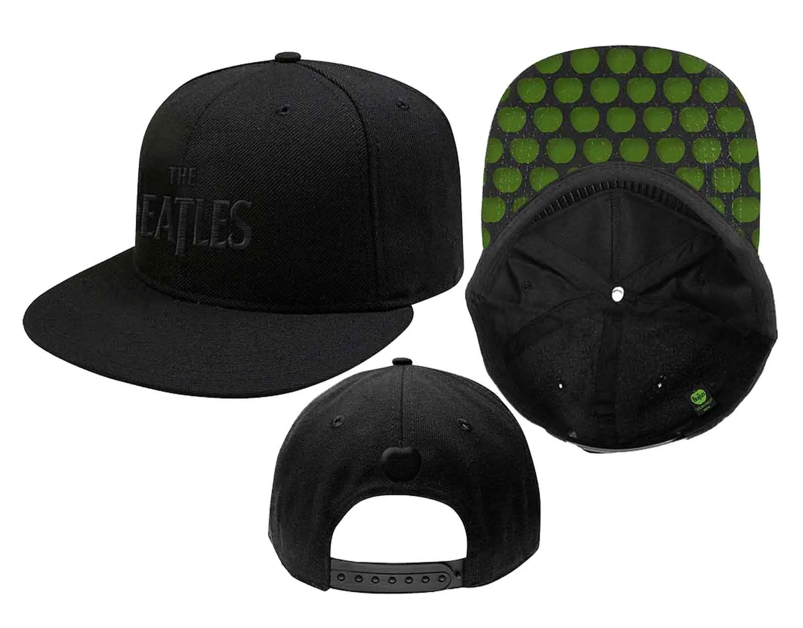 The Beatles Drop T Band Logo Apple Brim Snapback sold by Paradiso Clothing