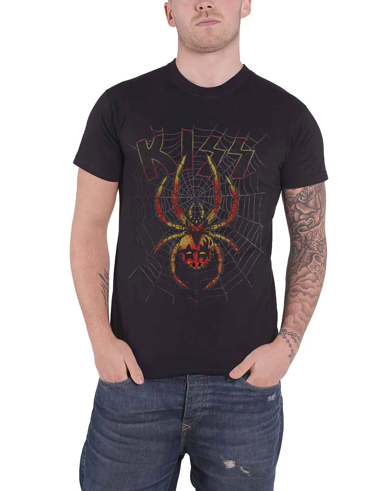 KISS Spider Web T Shirt sold by Paradiso Clothing