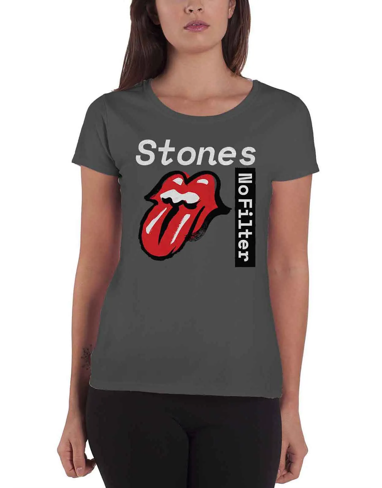 The Rolling Stones No Filter Tour Text Skinny Fit T Shirt sold by Paradiso Clothing