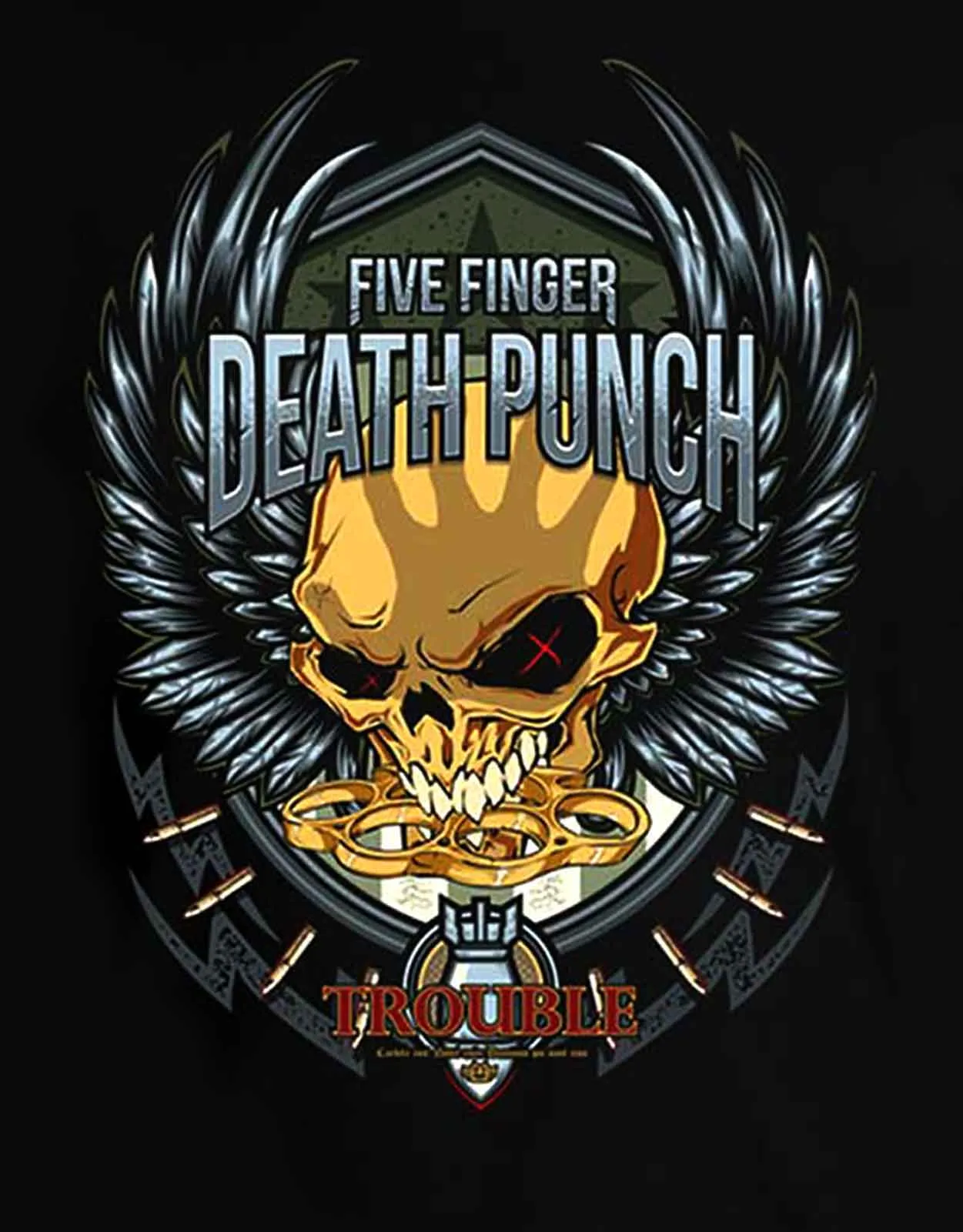 Five Finger Death Trouble Skinny Fit T Shirt sold by Paradiso Clothing product image thumbnail 2