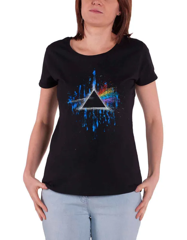 Pink Floyd Dark Side Of The Moon Blue Splat Skinny Fit T Shirt sold by Paradiso Clothing