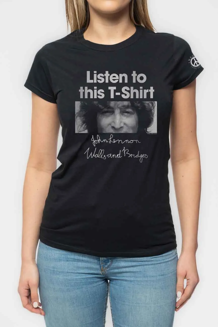 John Lennon Listen To This Skinny Fit T Shirt sold by Paradiso Clothing product image thumbnail 3