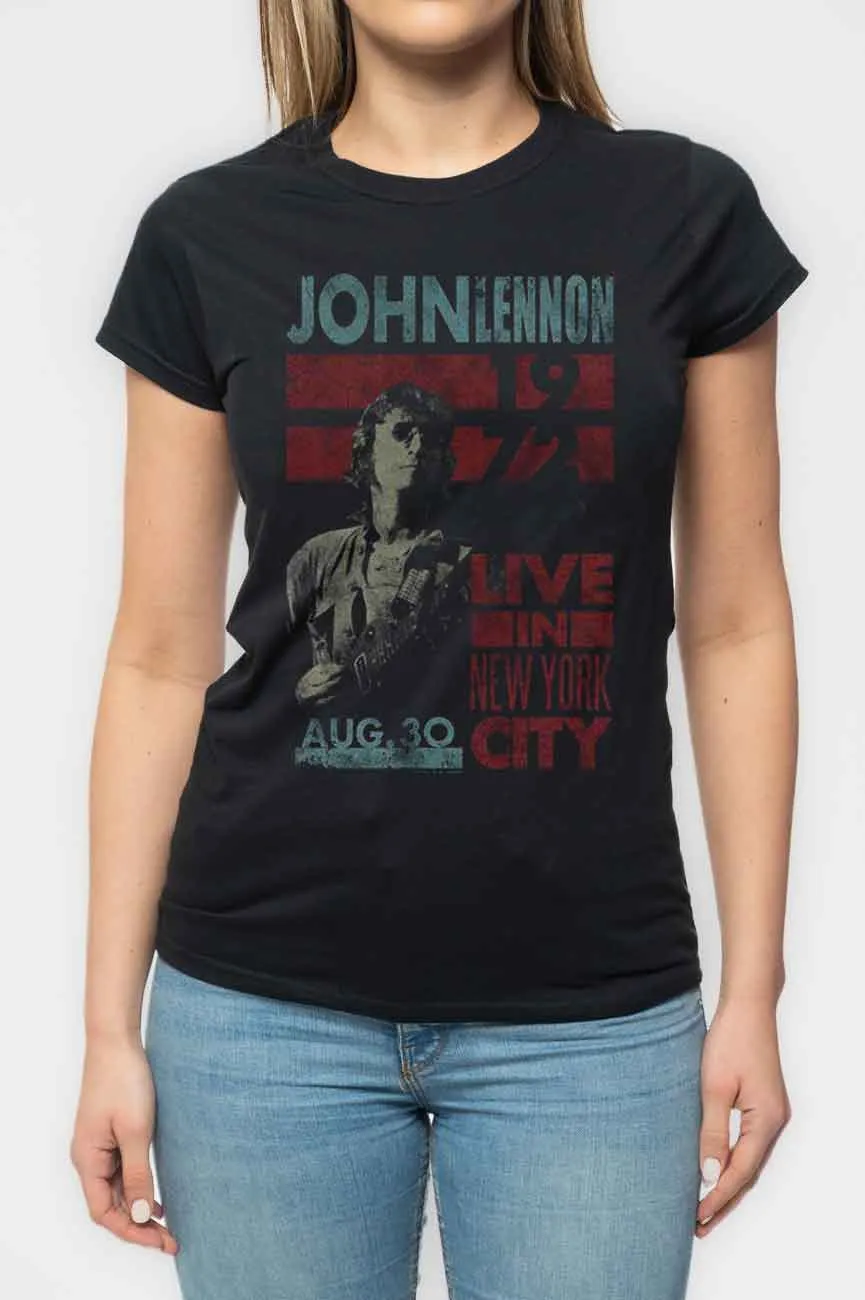 John Lennon Live in NYC 1972 Skinny Fit T Shirt sold by Paradiso Clothing product image thumbnail 3