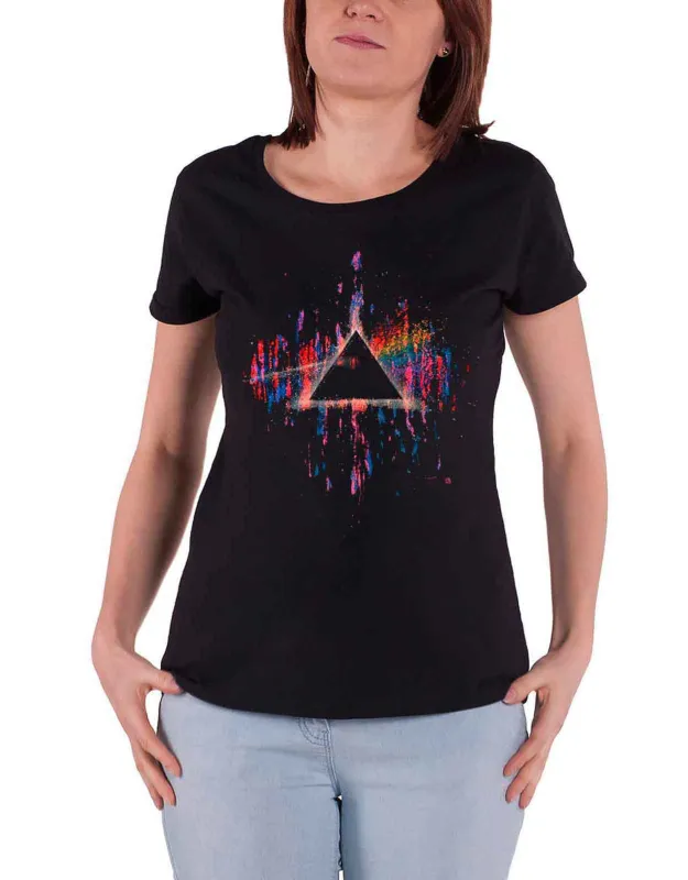 Pink Floyd Dark Side Of The Moon Blue Splat Skinny Fit T Shirt sold by Paradiso Clothing