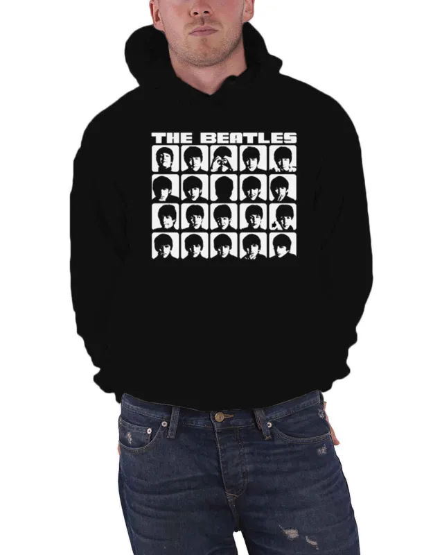 The Beatles Hard Days Night Faces Mono Pullover Hoodie sold by Paradiso Clothing