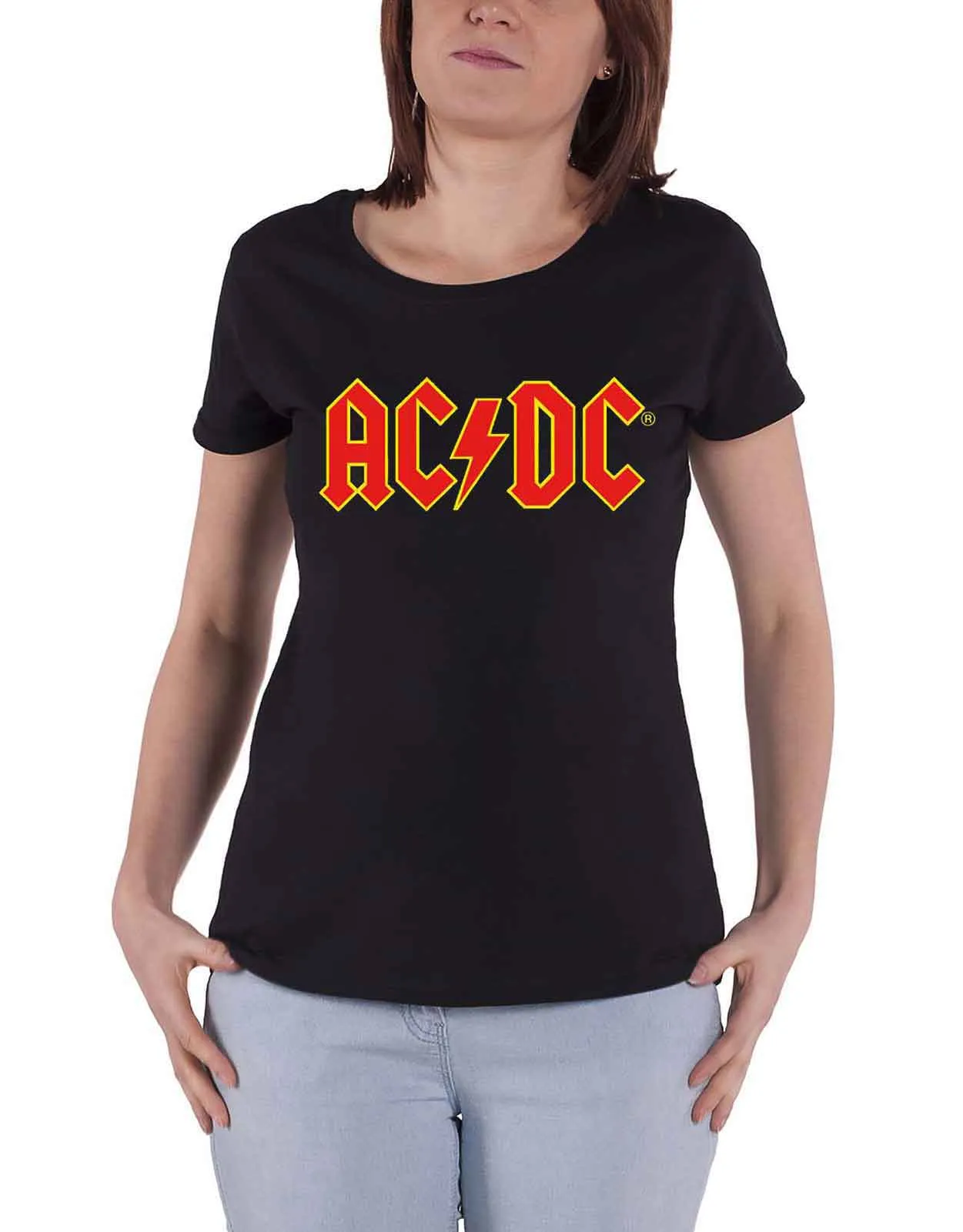 AC/DC Classic Band Logo Skinny Fit T Shirt sold by Paradiso Clothing