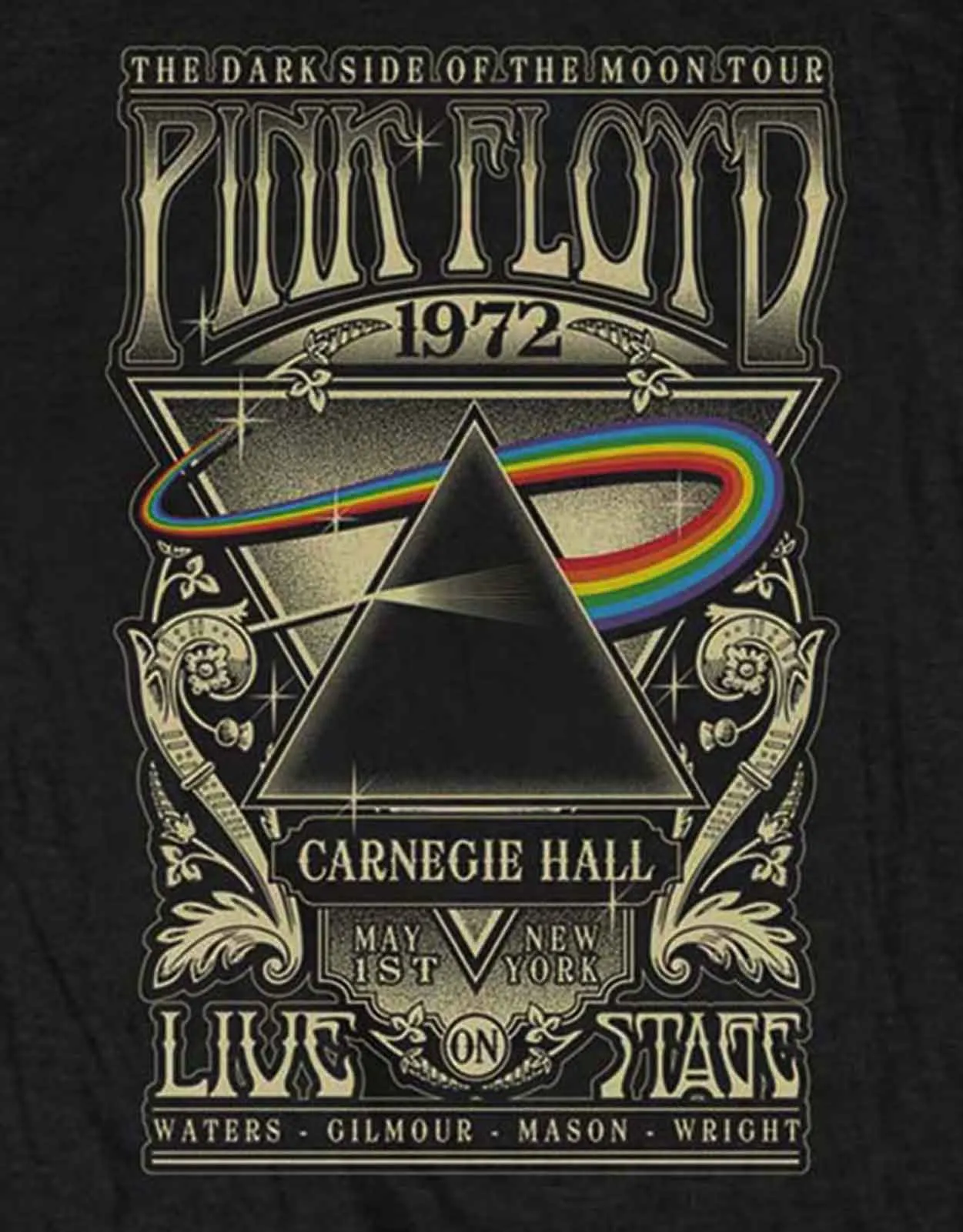 Pink Floyd Carnegie Hall Poster Skinny Fit T Shirt sold by Paradiso Clothing product image thumbnail 2