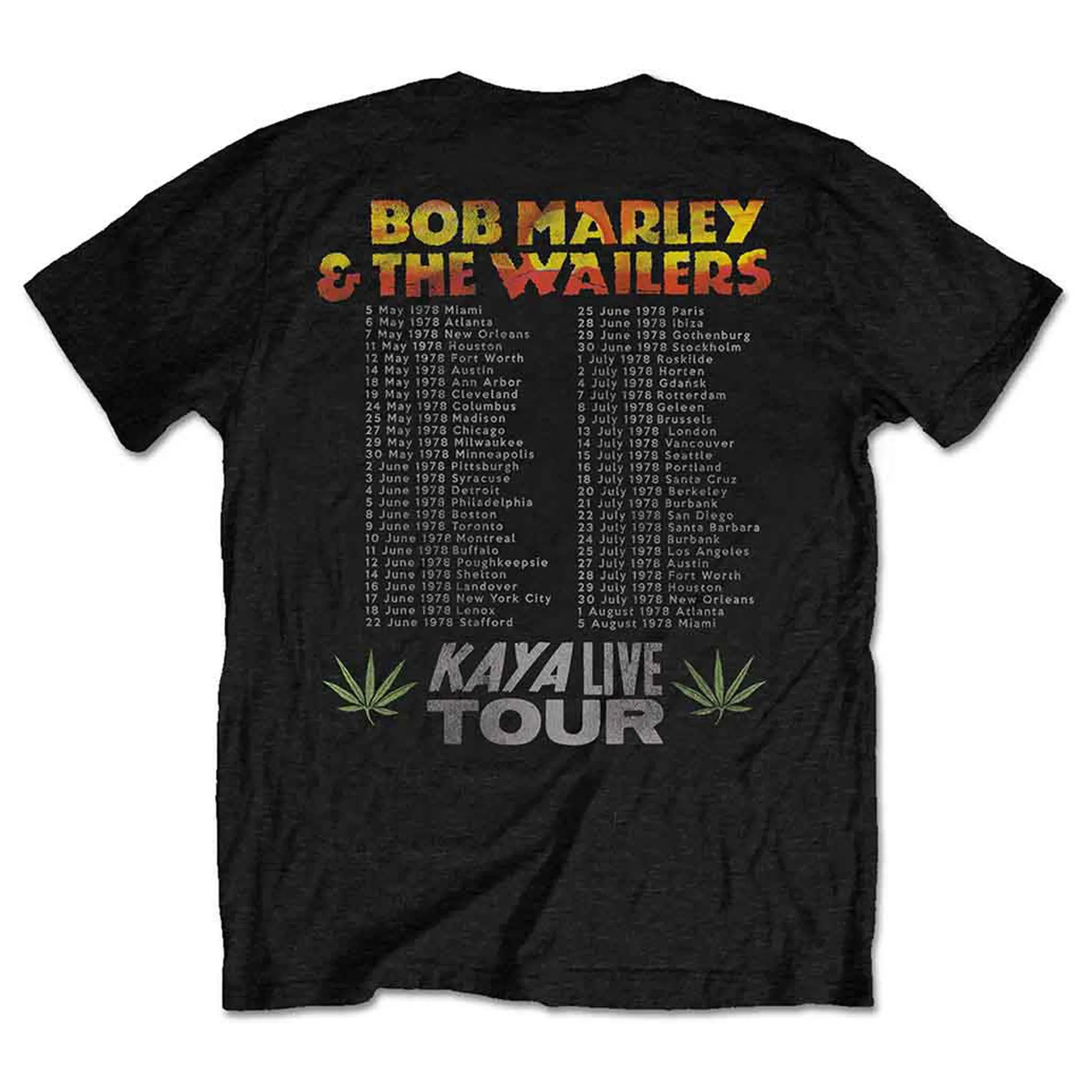 Bob Marley Kaya Live Tour Dates T Shirt sold by Paradiso Clothing product image thumbnail 2