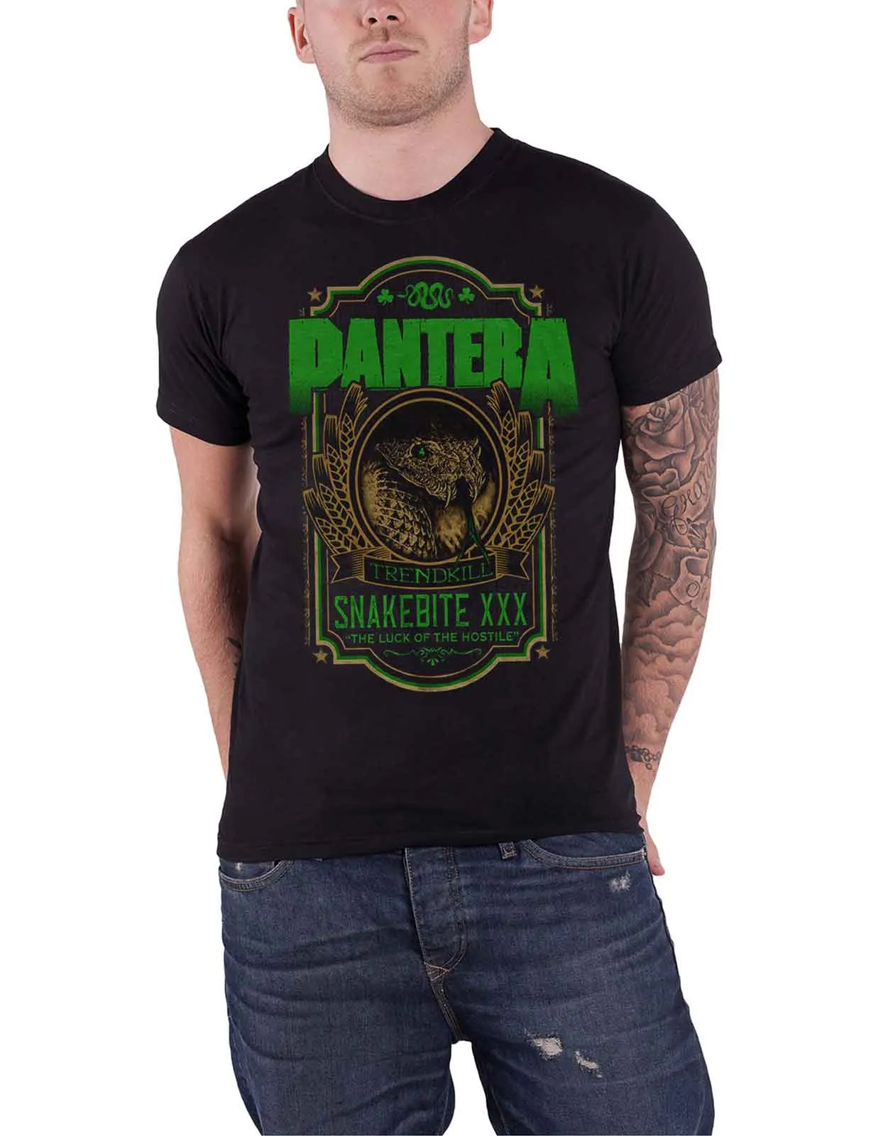 Pantera Snakebite XXX Label T Shirt sold by Paradiso Clothing