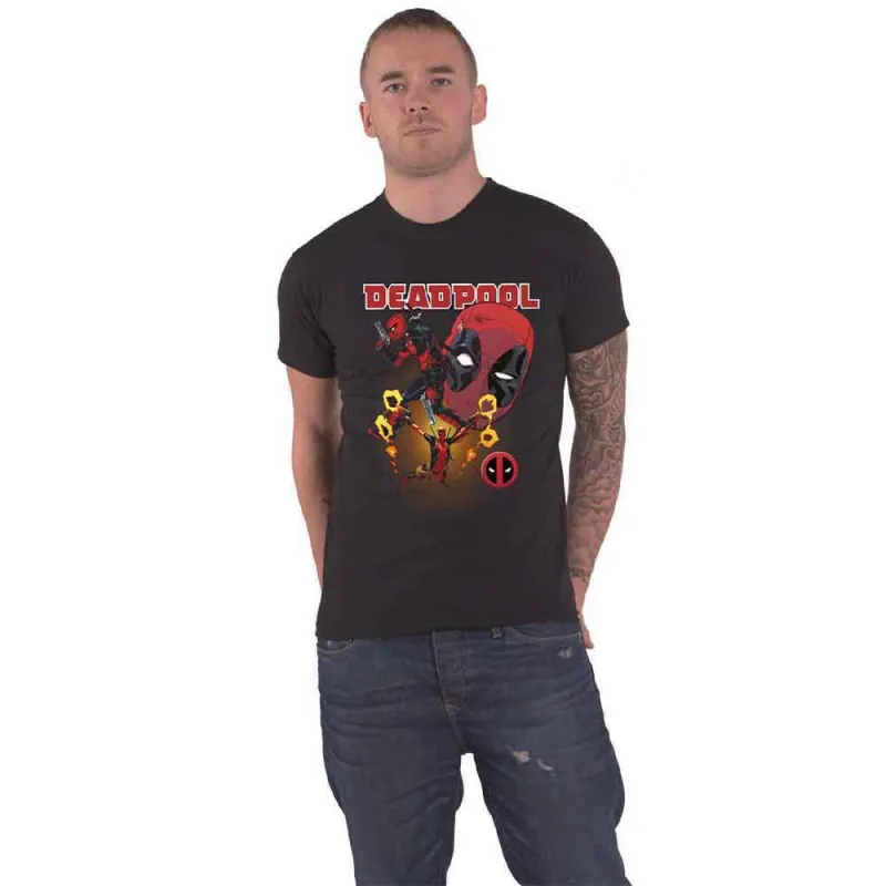Deadpool T Shirt Collage new Official Marvel Black sold by Paradiso Clothing
