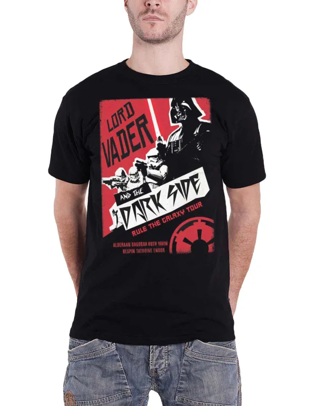 Star Wars T Shirt Darth Rocks Rule the Galaxy Tour new Official Mens Black made by Star Wars