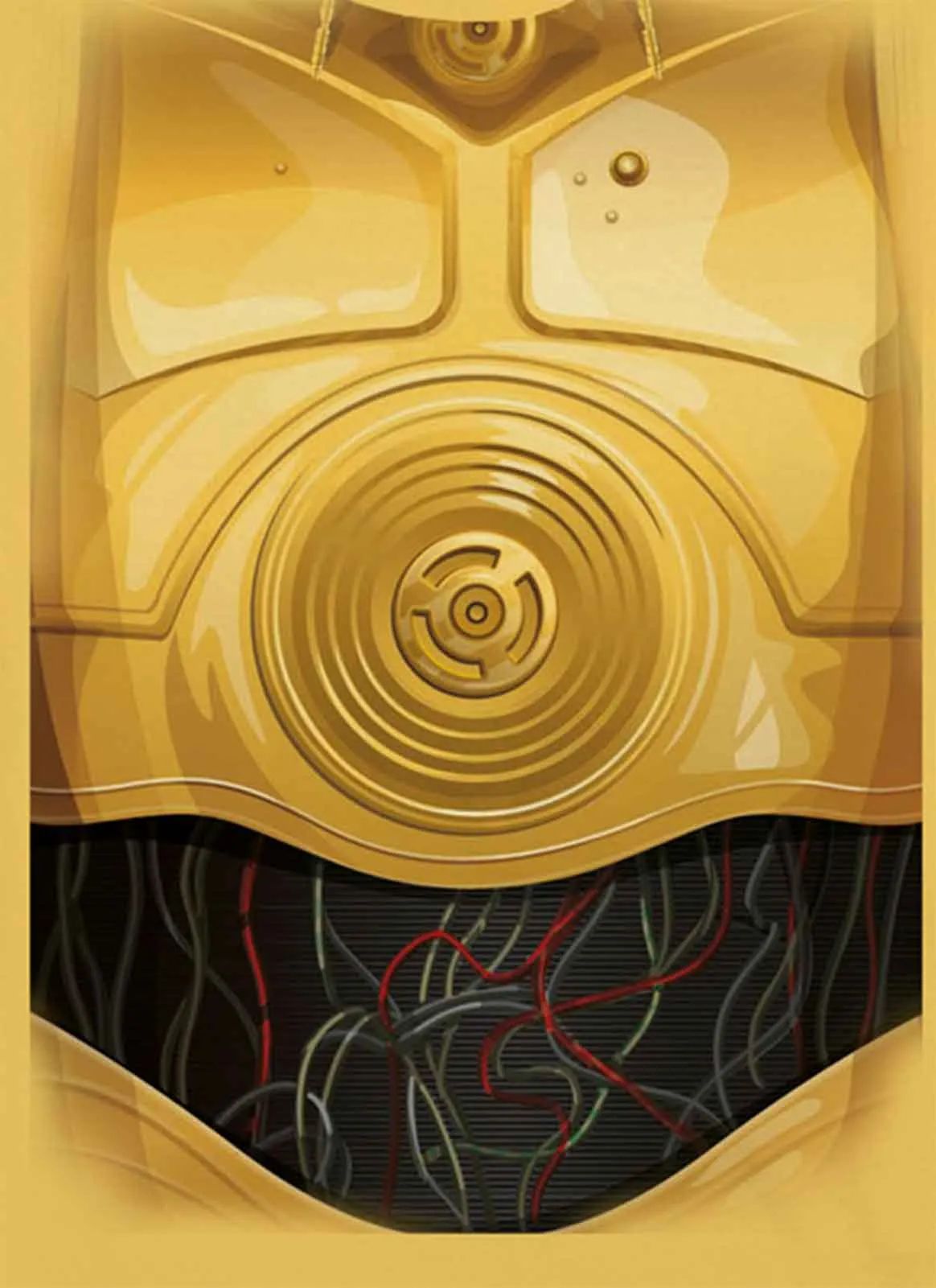 Star Wars T Shirt C-3PO Droid Chest costume new Official Mens Yellow sold by Paradiso Clothing product image thumbnail 2