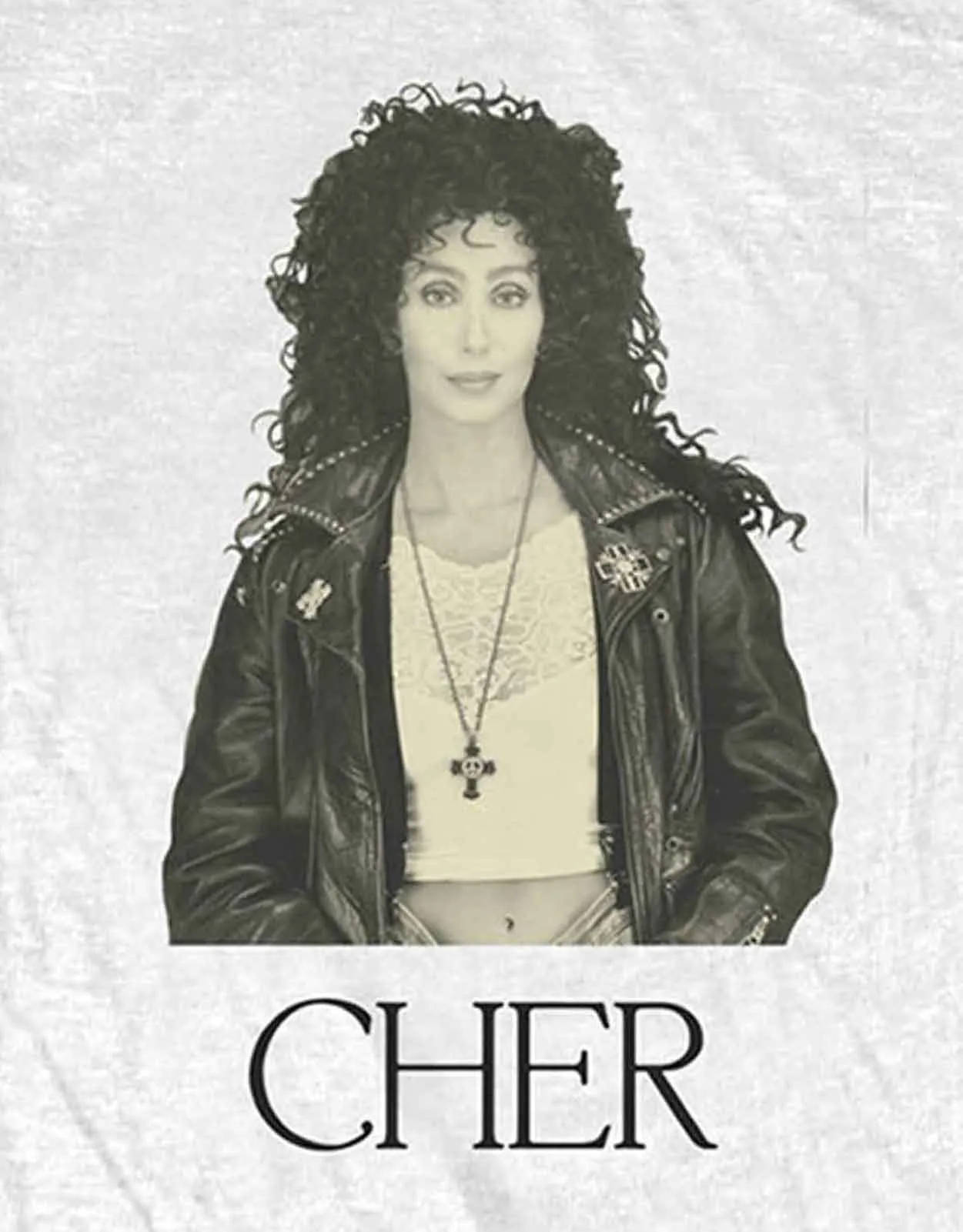 Cher Leather Jacket Skinny Fit T Shirt sold by Paradiso Clothing product image thumbnail 2